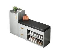 Scarpiera da ingresso con ripiani regolabili, mobiletto ottomano, elegante seduta per soggiorno, camera da letto e sala da pranzo, scarpe multifunzionali