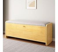 Scarpiera da ingresso in legno con seduta imbottita, 2 cassetti ribaltabili per organizzare il corridoio