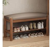 Scarpiera da ingresso in legno con seduta imbottita, organizer multifunzionale per soggiorno, camera da letto, corridoio