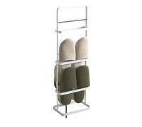 Scarpiera da ingresso stretto e alto per scarpe, in acciaio al carbonio, portatile, 22 x 14 x 68 cm, bianco