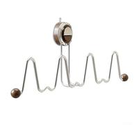 Scarpiera da parete in acciaio inox con ventosa per organizzare le scarpe in ingresso e piccole stanze (noce)