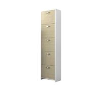 SCARPIERA SALVASPAZIO DOPPIA PROFONDITà 5 RIBALTE 50x25xH182 CM MDF FIN. OLMO