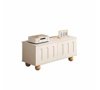 Scarpiera e panca multifunzione in legno massello, sedia in metallo color crema, elegante mobile per TV giallo, salvaspazio, 100 x 43 x 34 cm