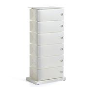 Scarpiera Fluida WHITE 6 Cassetti 41x25.5h104 in polipropilente bianco Perla bianco