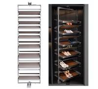 Scarpiera Girevole a 360°, Armadietto per Scarpe Impilabile in Metallo, con Ripiani Regolabili, 4-8 Livelli per oltre 16-32 Paia di Scarpe, Salvaspazio, per Corridoio, Ingresso, Armadio, Camera da Let