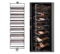 Scarpiera Girevole a 360°, Armadietto per Scarpe Impilabile in Metallo, con Ripiani Regolabili, 4-8 Livelli per oltre 16-32 Paia di Scarpe, Salvaspazio, per Corridoio, Ingresso, Armadio, Camera da Let