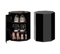 Scarpiera girevole a 360° multi livello in acciaio ad angolo scarpa nizer verticale ottagonale scarpiera moderna da ingresso nero a 3 livelli 45 cm