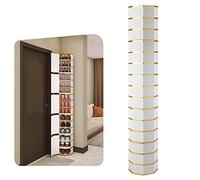 Scarpiera girevole a 360° per piccoli spazi, alta in metallo, verticale, con armadietto, per ingresso e corridoio, design rotondo (diametro 43 cm, argento)