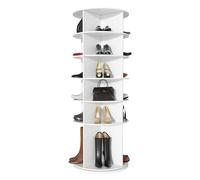 Scarpiera girevole a 360°, scaffale angolare, 7 strati con grande capacità, bianco, libreria con 4 scomparti, contiene 28 paia di scarpe, scarpe, borse, libri e utensili da cucina (6 piani)