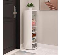 Scarpiera Girevole a Colonna 360 Ripiani Rimovibili 6/7/8 Piani Scarpone Circolare Rotante per Ingresso Corridoio Angolo(White,39 * 105cm)