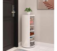 Scarpiera Girevole a Colonna 360 Ripiani Rimovibili 6/7/8 Piani Scarpone Circolare Rotante per Ingresso Corridoio Angolo(White,39 * 90cm)