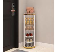 Scarpiera Girevole a Colonna 360 Ripiani Rimovibili 6/7/8 Piani Scarpone Circolare Rotante per Ingresso Corridoio Angolo(Gold,32 * 90cm)