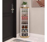 Scarpiera Girevole a Colonna 360 Ripiani Rimovibili 6/7/8 Piani Scarpone Circolare Rotante per Ingresso Corridoio Angolo(Gold,39 * 105cm)