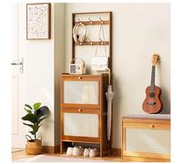 Scarpiera grande con 3 cassetti pieghevoli, organizer per scarpe autonomo con ganci a doppia fila per ingresso, maniglie dorate, scarpiera stretta, B, 186 x 70 cm (larghezza