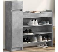vidaXL Scarpiera Grigio Cemento 100,5x28x100 cm in Legno Multistrato, Mobile per Scarpe, mensola per Scarpe, Porta Scarpe, Armadio per Scarpe