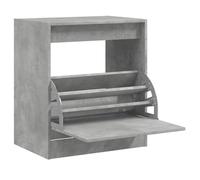 Scarpiera grigio cemento, 60 x 42 x 69 cm, in legno con 1 sportello e 3 | Design compatto, 3 scomparti, ripiano stabile, supporto a parete incluso, superficie facile da pulire
