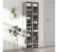 Scarpiera Grigio Sonoma 54x34x183 cm in Legno Multistrato