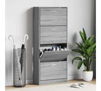 vidaXL Scarpiera Grigio Sonoma 63x24x147 cm in Legno Multistrato