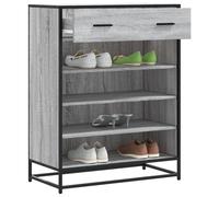 Scarpiera Grigio Sonoma 75x38x97,5 cm Legno Multistrato Metallo