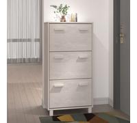 Scarpiera HAMAR Bianca 59,5x35x117 cm in Legno Massello di Pino