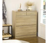 Scarpiera Homcom con 2 cassetti pieghevoli 80X30X91,5 cm Rovere