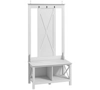 Scarpiera HOMCOM in legno con 3 ganci 80,5x40x168 cm bianco