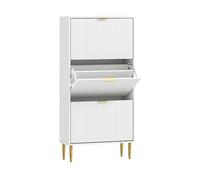 SCARPIERA HOMCOM IT837-601V01WT - Armadio in MDF Bianco con 3 porte e 6 ripiani