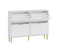SCARPIERA HOMCOM IT837-601V02WT - Armadio in MDF Bianco con 4 porte e 8 ripiani