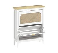SCARPIERA HOMCOM IT837-602V00WT - Armadio in truciolare bianco con 2 porte e 2 ripiani
