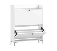 SCARPIERA HOMCOM IT837-674V00WT - Armadio in truciolato bianco con 2 porte e 2 ripiani