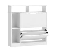 SCARPIERA HOMCOM IT837-743V90WT - Armadio in truciolato e MDF bianco con 2 porte e 2 ripiani