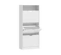 SCARPIERA HOMCOM IT837-767V90WT - in MDF Bianco con 3 porte e 3 ripiani