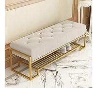 Scarpiera imbottita con vano portaoggetti in velluto, scarpiera a 3 ripiani, beige, 80 x 38 x 42 cm, elegante soluzione per riporre le scarpe per la casa