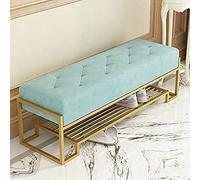 Scarpiera imbottita in velluto da ingresso nizer, scarpiera a 3 ripiani con cuscino, verde chiaro, 100 x 38 x 42 cm, mobile da ingresso elegante e funzionale