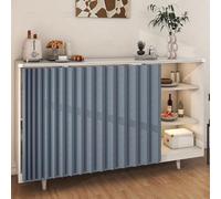Scarpiera impermeabile sotto il lavello, antipolvere, multifunzionale, corta, tenda da cucina per bagno, 160 x 90 cm, elegante blu per la decorazione della casa