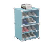 Scarpiera impilabile - 2 cubi modulari in plastica con ante trasparenti - Salvaspazio da ingresso per riporre in modo efficiente e vivere in ordine