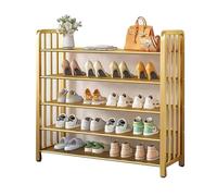 Scarpiera impilabile a 5 Ripiani - Elegante Organizer Indipendente Nero/Oro per Garage e corridoio, Grandi Dimensioni 39,3x11,2x34,6 Pollici, Design Resistente con griglia Metallica, massimi