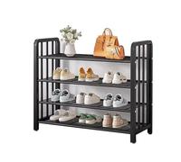 Scarpiera impilabile a 5 Ripiani - Organizer salvaspazio Indipendente per Garage e corridoio - Elegante Design a griglia Metallica Nera/Oro, 39,3" x11,2 x29,1, Soluzione Perfetta per riporre