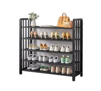 Scarpiera impilabile a 5 Ripiani - Organizzatore in Filo Metallico Indipendente per corridoio e Garage, Design salvaspazio Nero/Oro, 23,6" x11,2 x34,6 - Ideale per riporre Stivali e Scarpe d