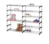 Scarpiera impilabile portascarpe doppio scaffale a 6 ripiani Organizer Scarpe