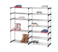 Scarpiera impilabile portascarpe doppio scaffale a 7 ripiani Organizer Scarpe