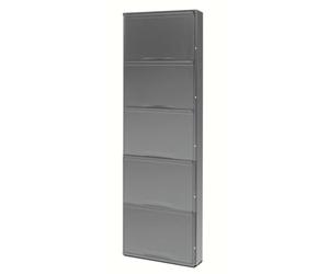Scarpiera in acciaio 5 ante nero L50xP14xH168 cm Nero