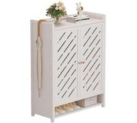 Scarpiera in bambù a 7/8 ripiani, portatile e pieghevole, non richiede montaggio, elegante contenitore for camera da letto, corridoio, armadio(C,60 * 32 * 115cm)
