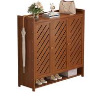 Scarpiera in bambù a 7/8 ripiani, portatile e pieghevole, non richiede montaggio, elegante contenitore for camera da letto, corridoio, armadio(D,90 * 32 * 115cm)