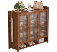 Scarpiera in bambù a 7/8 ripiani, portatile e pieghevole, non richiede montaggio, elegante contenitore for camera da letto, corridoio, armadio(B,90 * 32 * 100cm)