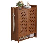 Scarpiera in bambù a 7/8 ripiani, portatile e pieghevole, non richiede montaggio, elegante contenitore for camera da letto, corridoio, armadio(D,60 * 32 * 115cm)
