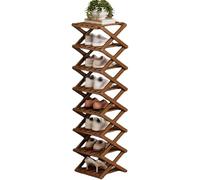 Scarpiera in bambù a 9 livelli senza montaggio, scarpiera, scarpiera for fisarmonica 2/3/4/5/6/7/8 in legno, organizer salvaspazio pieghevole for scarpe, scarpiera pieghevole in bambù(Tea,8 Tier)