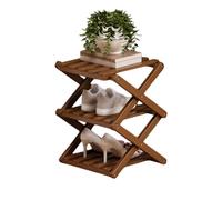 Scarpiera in bambù a 9 livelli senza montaggio, scarpiera, scarpiera for fisarmonica 2/3/4/5/6/7/8 in legno, organizer salvaspazio pieghevole for scarpe, scarpiera pieghevole in bambù(Tea,3 Tier)