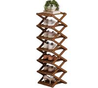 Scarpiera in bambù a 9 livelli senza montaggio, scarpiera, scarpiera for fisarmonica 2/3/4/5/6/7/8 in legno, organizer salvaspazio pieghevole for scarpe, scarpiera pieghevole in bambù(Tea,7 Tier)