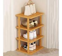 Scarpiera in bambù, alta e stretta, verticale per piccoli spazi, ideale per armadio, corridoio, camera da letto e ingresso, elegante mensola sottile per scarpe, massimizza lo spazio di archiviazione